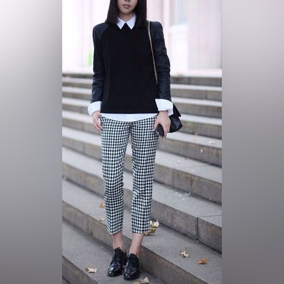 Ann Taylor Loft Houndstooth Wool Blend Capri Dress Pants sz 4P - Picture 5 of 6